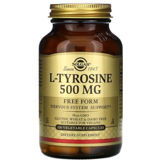 Solgar, L-Tyrosine, 500 mg, 100 Veggie Caps
