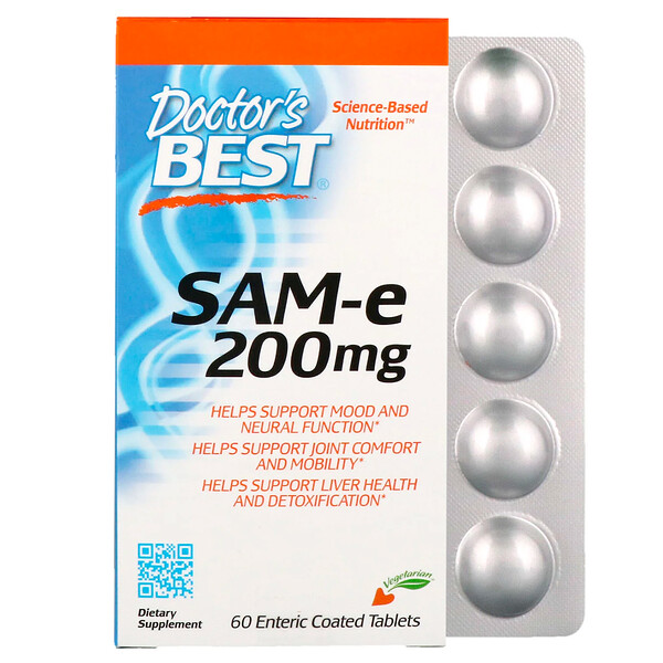 Doctor's Best, SAM-e, 200 mg, 60 Enteric Coated Tablets 1 Doctor's Best, SAM-e, 200 mg, 60 Enteric Coated Tablets