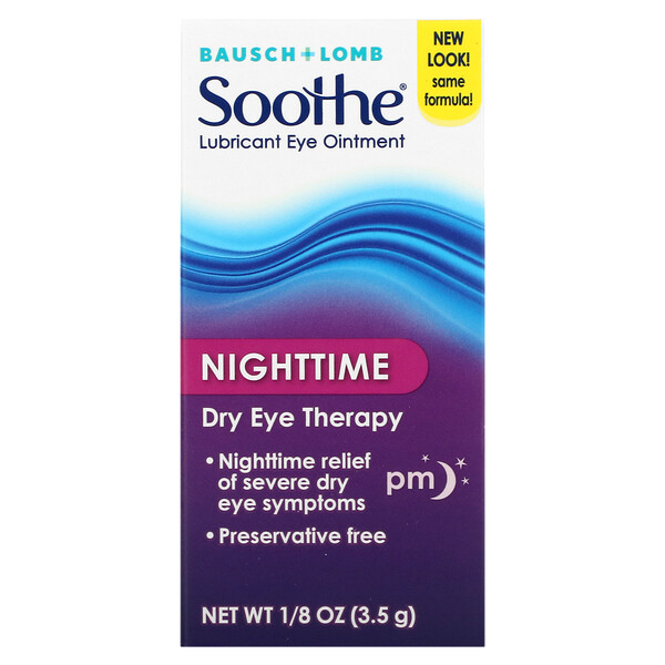 Bausch + Lomb, Soothe, Lubricant Eye Ointment, Nighttime, 1/8 oz (3.5 g)