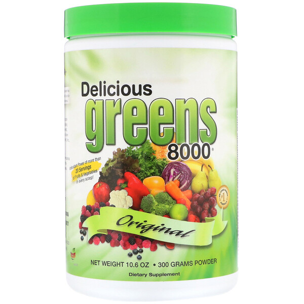 Greens World, Delicious Greens 8000, Original, 10 Greens World, Delicious Greens 8000, Original, 10.6 oz (300 g) Powder