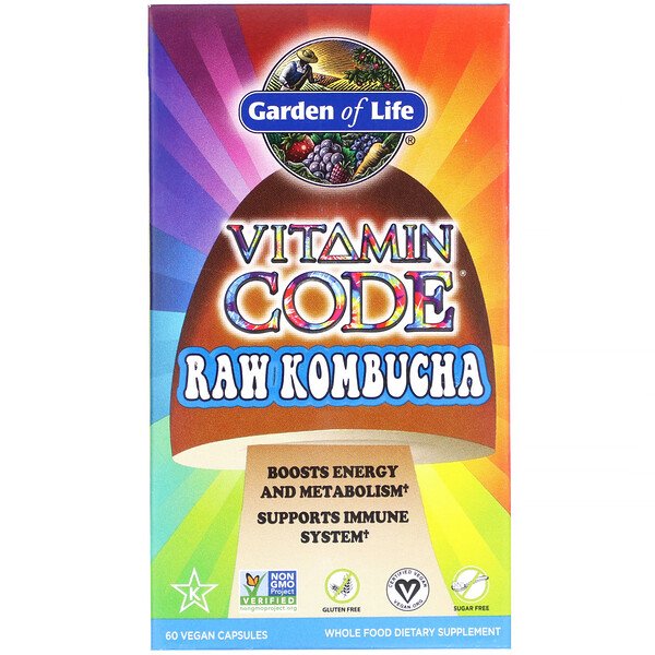 Garden of Life, Vitamin Code, RAW Kombucha, 60 Vegan Capsules 1 Garden of Life, Vitamin Code, RAW Kombucha, 60 Vegan Capsules