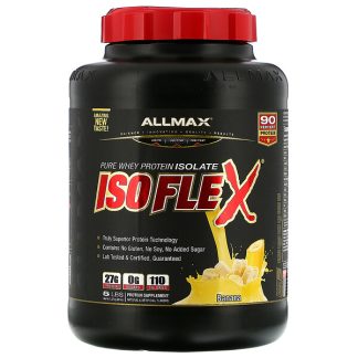 ALLMAX Nutrition, Isoflex, Pure Whey Protein Isolate (WPI Ion-Charged Particle Filtration), Banana, 5 lbs (2.27 kg)