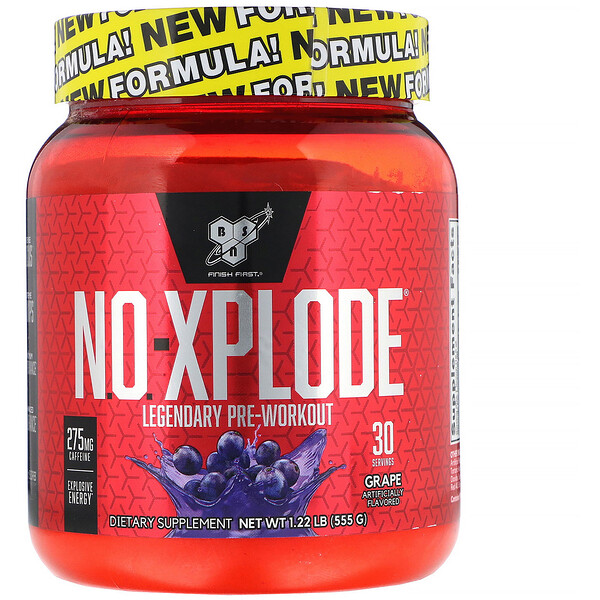 BSN, N.O.-Xplode, Legendary Pre-Workout, Grape, 1 BSN, N.O.-Xplode, Legendary Pre-Workout, Grape, 1.22 lbs (555 g)