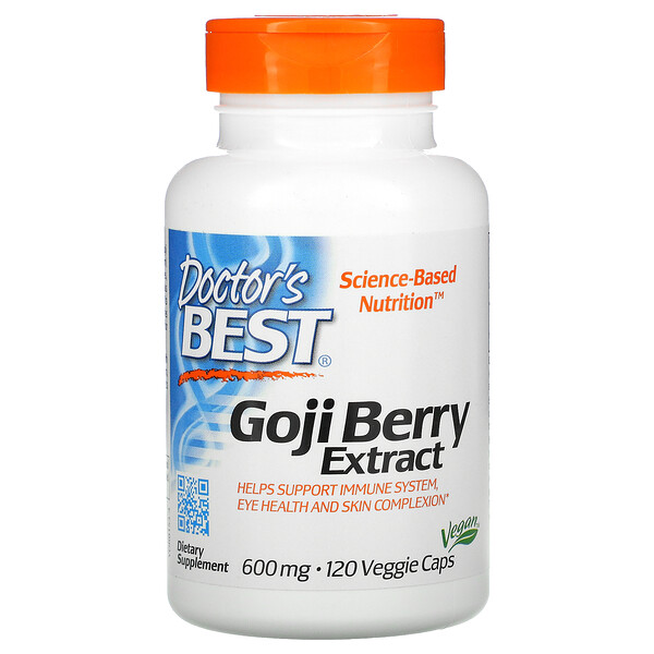 Doctor's Best, Goji Berry Extract, 600 mg, 120 Veggie Caps 1 Doctor's Best, Goji Berry Extract, 600 mg, 120 Veggie Caps