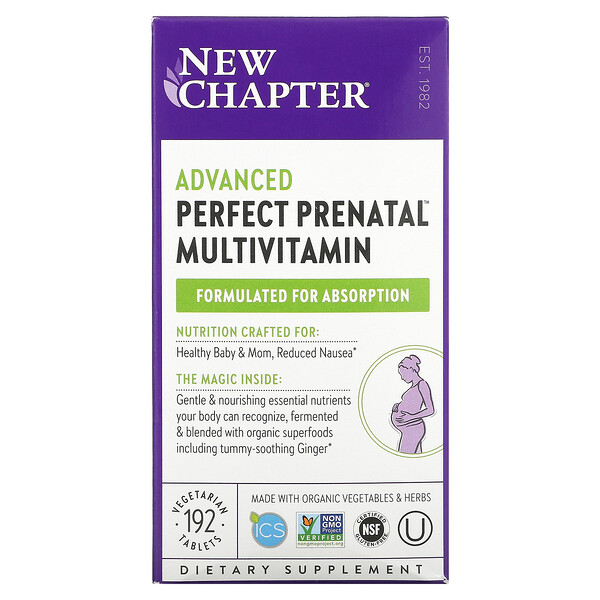 New Chapter, Advanced Perfect Prenatal Multivitamin, 192 Vegetarian Tablets 1 New Chapter, Advanced Perfect Prenatal Multivitamin, 192 Vegetarian Tablets