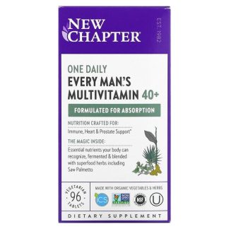 New Chapter, 40+ Every Man's One Daily Multivitamin, 96 Vegetarian Tablets