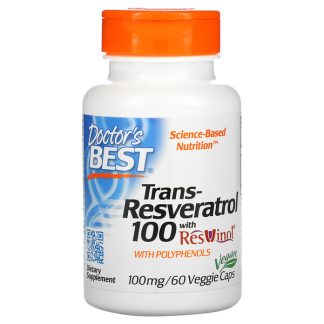Doctor's Best, Trans-Resveratrol 100 with ResVinol, 100 mg, 60 Veggie Caps