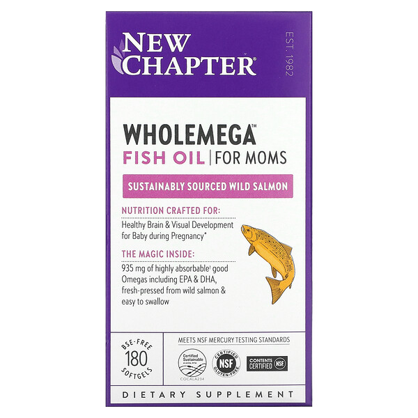 New Chapter, Wholemega Fish Oil for Moms, 180 Softgels 1 New Chapter, Wholemega Fish Oil for Moms, 180 Softgels