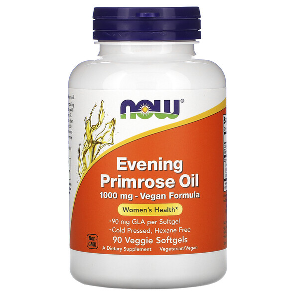NOW Foods, Evening Primrose Oil, 1,000 mg, 90 Veggie Softgels 1 NOW Foods, Evening Primrose Oil, 1,000 mg, 90 Veggie Softgels