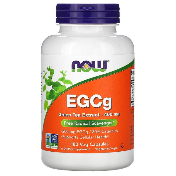 NOW Foods, EGCg, Green Tea Extract, 400 mg, 180 Veg Capsules 1 NOW Foods, EGCg, Green Tea Extract, 400 mg, 180 Veg Capsules