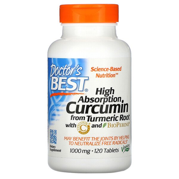 Doctor's Best, High Absorption Curcumin , 1,000 mg, 120 Tablets 1 Doctor's Best, High Absorption Curcumin , 1,000 mg, 120 Tablets