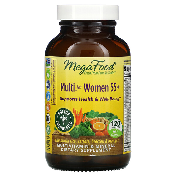 MegaFood, Multi for Women 55+, 120 Tablets 1 MegaFood, Multi for Women 55+, 120 Tablets