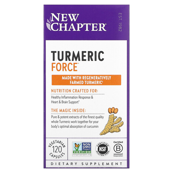 New Chapter, Turmeric Force, 120 Vegetarian Capsules 1 New Chapter, Turmeric Force, 120 Vegetarian Capsules