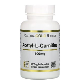 California Gold Nutrition, Acetyl-L-Carnitine, 500 mg, 60 Veggie Capsules