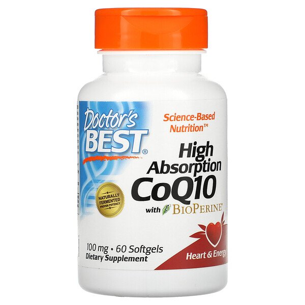 Doctor's Best, High Absorption CoQ10 with BioPerine, 100 mg, 60 Softgels 1 Doctor's Best, High Absorption CoQ10 with BioPerine, 100 mg, 60 Softgels