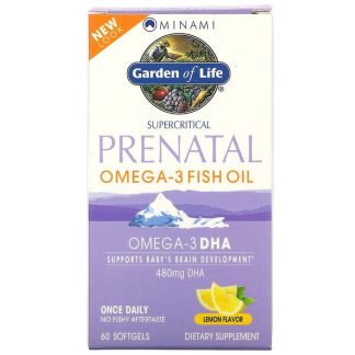 Minami Nutrition, Supercritical Prenatal, Omega-3 Fish Oil, Lemon Flavor, 60 Softgels