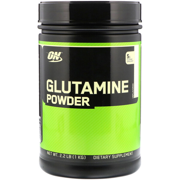 Optimum Nutrition, Glutamine Powder, Unflavored, 2 Optimum Nutrition, Glutamine Powder, Unflavored, 2.2 lbs (1 kg)