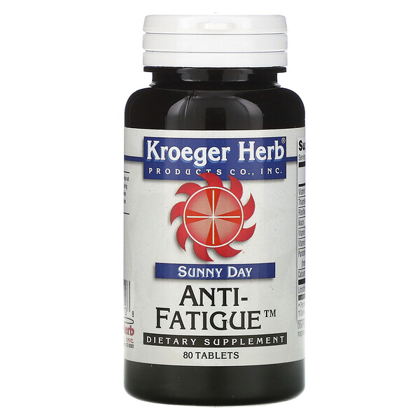 Kroeger Herb Co, Sunny Day, Anti-Fatigue, 80 Tablets 1 Kroeger Herb Co, Sunny Day, Anti-Fatigue, 80 Tablets