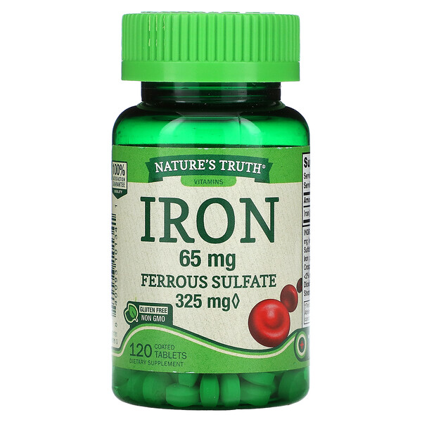 Nature's Truth, Iron, 65 mg, 120 Coated Tablets 1 Nature's Truth, Iron, 65 mg, 120 Coated Tablets