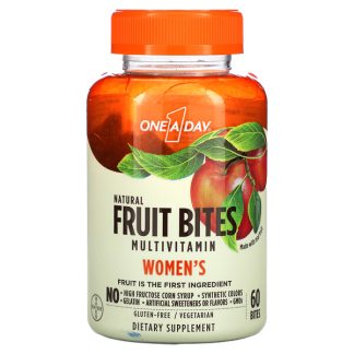 One-A-Day, Women's, Fruit Bites Multivitamin, Natural Fruit, 60 Bites