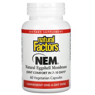 Natural Factors, NEM, Natural Eggshell Membrane, 60 Vegetarian Capsules