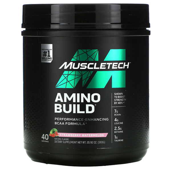 Muscletech, Amino Build, Strawberry Watermelon, 20 Muscletech, Amino Build, Strawberry Watermelon, 20.92 oz (593 g)