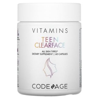 CodeAge, Teen Clearface Vitamins, All Skin Types, 60 Capsules