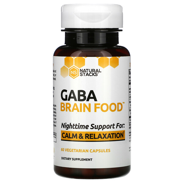 Natural Stacks, Gaba Brain Food, 60 Vegetarian Capsules 1 Natural Stacks, Gaba Brain Food, 60 Vegetarian Capsules