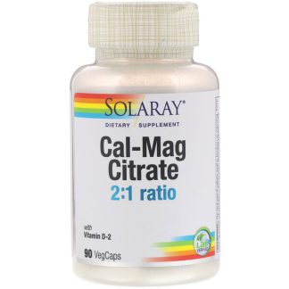 Solaray, Cal-Mag Citrate with Vitamin D-2, 90 VegCaps