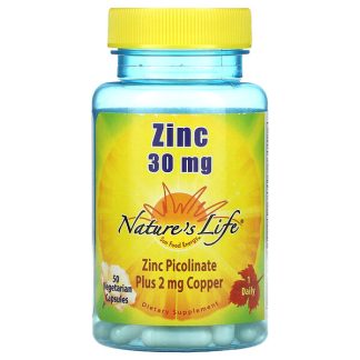 Nature's Life, Zinc, 30 mg, 50 Vegetarian Capsules