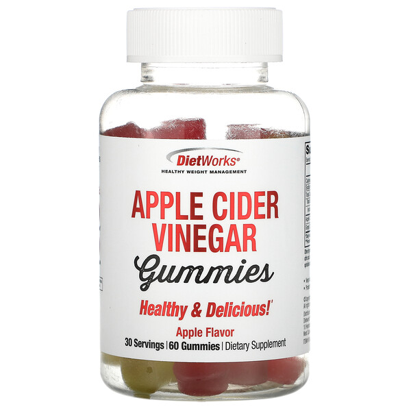 DietWorks, Apple Cider Vinegar Gummies, Apple Flavor, 60 Gummies 1 DietWorks, Apple Cider Vinegar Gummies, Apple Flavor, 60 Gummies