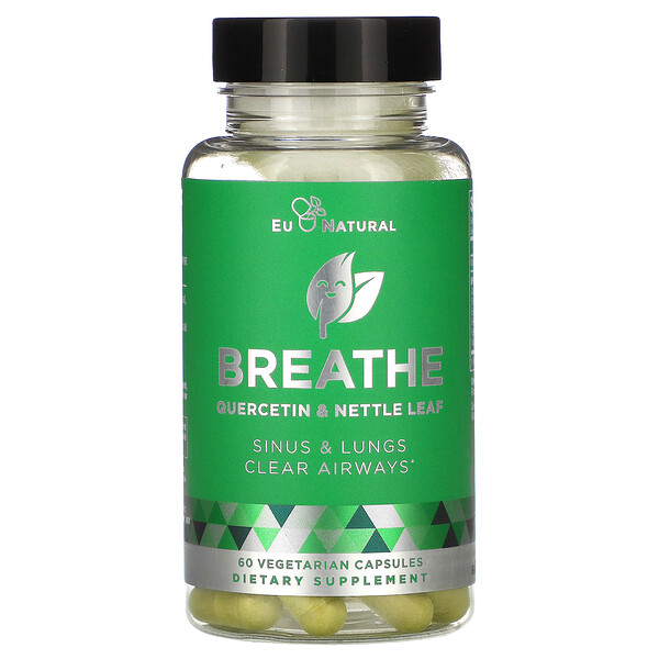 Eu Natural, BREATHE, Sinus & Lungs Respiratory Health, 60 Vegetarian Capsules 1 Eu Natural, BREATHE, Sinus & Lungs Respiratory Health, 60 Vegetarian Capsules