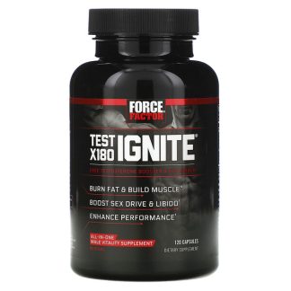 Force Factor, Test X180 Ignite, Free Testosterone Booster & Fat Burner, 120 Capsules