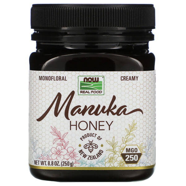NOW Foods, Real Food, Manuka Honey, MGO 250, 8 NOW Foods, Real Food, Manuka Honey, MGO 250, 8.8 oz (250 g)