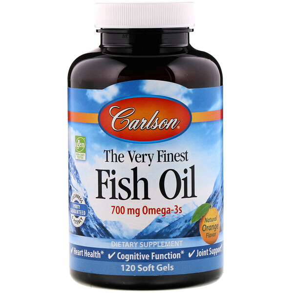 Carlson Labs, The Very Finest Fish Oil, Natural Orange Flavor, 350 mg, 120 Soft Gels 1 Carlson Labs, The Very Finest Fish Oil, Natural Orange Flavor, 350 mg, 120 Soft Gels
