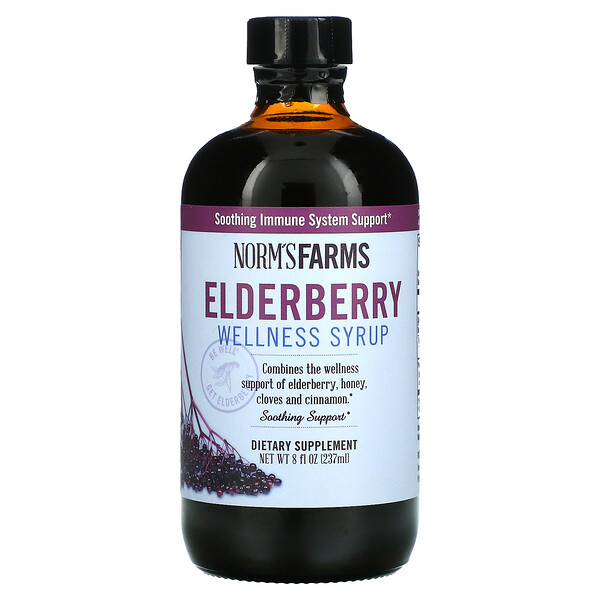 Norms Farms, Wellness Syrup, Elderberry, 8 fl oz (237 ml) 1 Norms Farms, Wellness Syrup, Elderberry, 8 fl oz (237 ml)