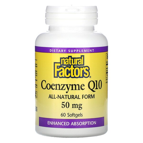Natural Factors, Coenzyme Q10, 50 mg, 60 Softgels 1 Natural Factors, Coenzyme Q10, 50 mg, 60 Softgels