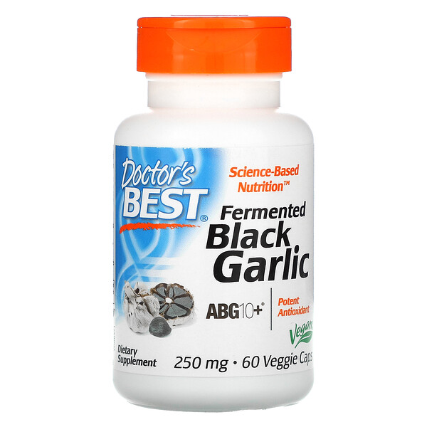 Doctor's Best, Fermented Black Garlic ABG10+, 250 mg, 60 Veggie Caps 1 Doctor's Best, Fermented Black Garlic ABG10+, 250 mg, 60 Veggie Caps