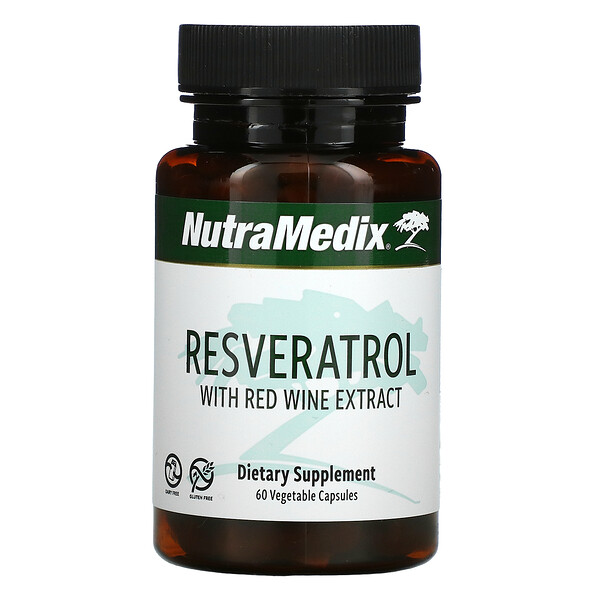 NutraMedix, Resveratrol with Red Wine Extract, 60 Vegetable Capsules 1 NutraMedix, Resveratrol with Red Wine Extract, 60 Vegetable Capsules
