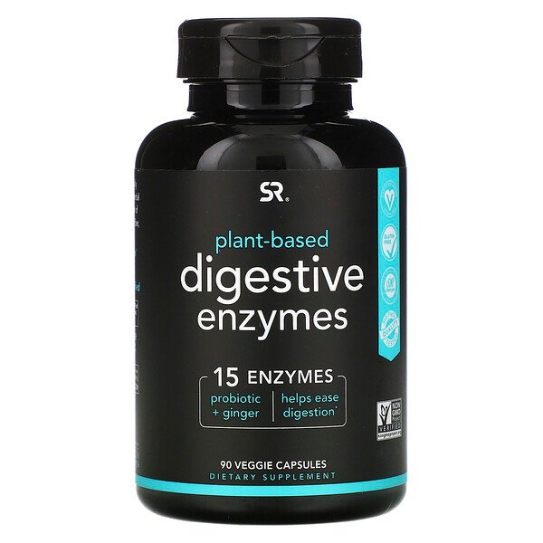 Sports Research, Digestive Enzymes, Plant-Based, 90 Veggie Capsules 1 Sports Research, Digestive Enzymes, Plant-Based, 90 Veggie Capsules