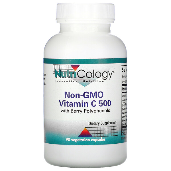 Nutricology, Non-GMO Vitamin C 500 with Berry Polyphenols, 90 Vegetarian Capsules 1 Nutricology, Non-GMO Vitamin C 500 with Berry Polyphenols, 90 Vegetarian Capsules