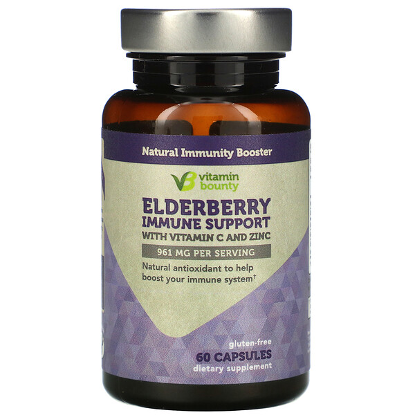 Vitamin Bounty, Elderberry Immune Support, 480 Vitamin Bounty, Elderberry Immune Support, 480.5 mg, 60 Capsules