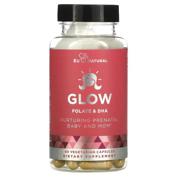 Eu Natural, Glow, Folate & DHA, 60 Vegetarian Capsules 1 Eu Natural, Glow, Folate & DHA, 60 Vegetarian Capsules