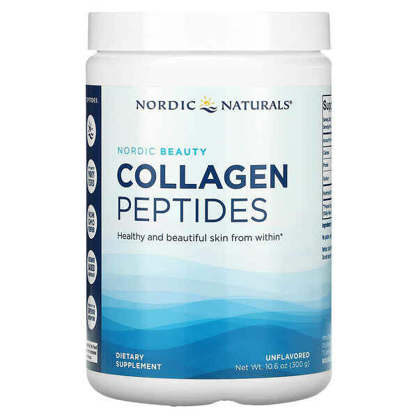 Nordic Naturals, Nordic Beauty, Collagen Peptides, Unflavored, 10 Nordic Naturals, Nordic Beauty, Collagen Peptides, Unflavored, 10.6 oz (300 g)