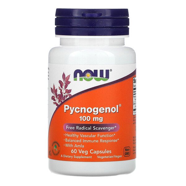 NOW Foods, Pycnogenol, 100 mg, 60 Veg Capsules 1 NOW Foods, Pycnogenol, 100 mg, 60 Veg Capsules