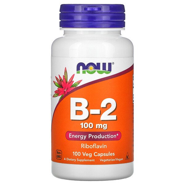 NOW Foods, B-2, 100 mg, 100 Veg Capsules 1 NOW Foods, B-2, 100 mg, 100 Veg Capsules