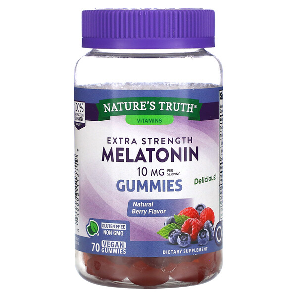 Nature's Truth, Melatonin, Extra Strength, Natural Berry, 5 mg, 70 Vegan Gummies 1 Nature's Truth, Melatonin, Extra Strength, Natural Berry, 5 mg, 70 Vegan Gummies