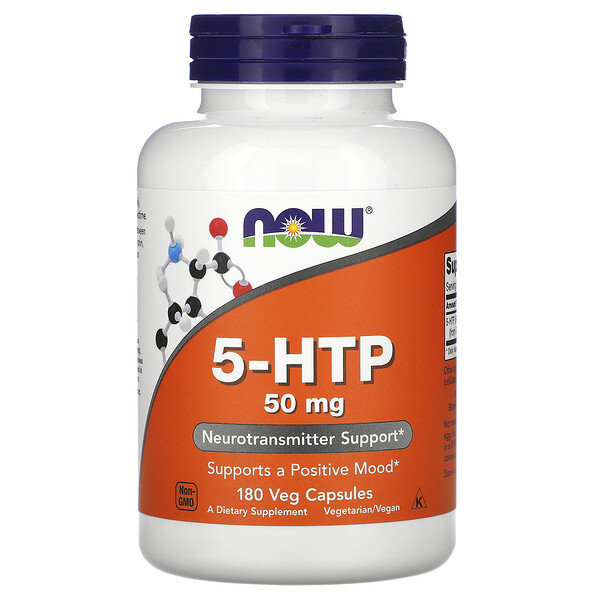 NOW Foods, 5-HTP, 50 mg, 180 Veg Capsules 1 NOW Foods, 5-HTP, 50 mg, 180 Veg Capsules