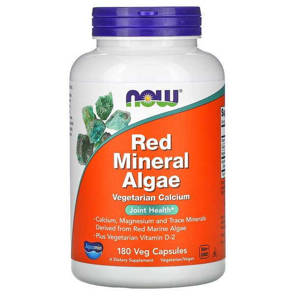 NOW Foods, Red Mineral Algae, 180 Veg Capsules 1 NOW Foods, Red Mineral Algae, 180 Veg Capsules