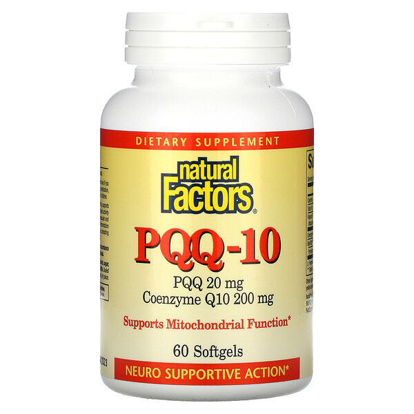 Natural Factors, PQQ-10, PQQ 20 mg, CoQ10 200 mg, 60 Softgels 1 Natural Factors, PQQ-10, PQQ 20 mg, CoQ10 200 mg, 60 Softgels